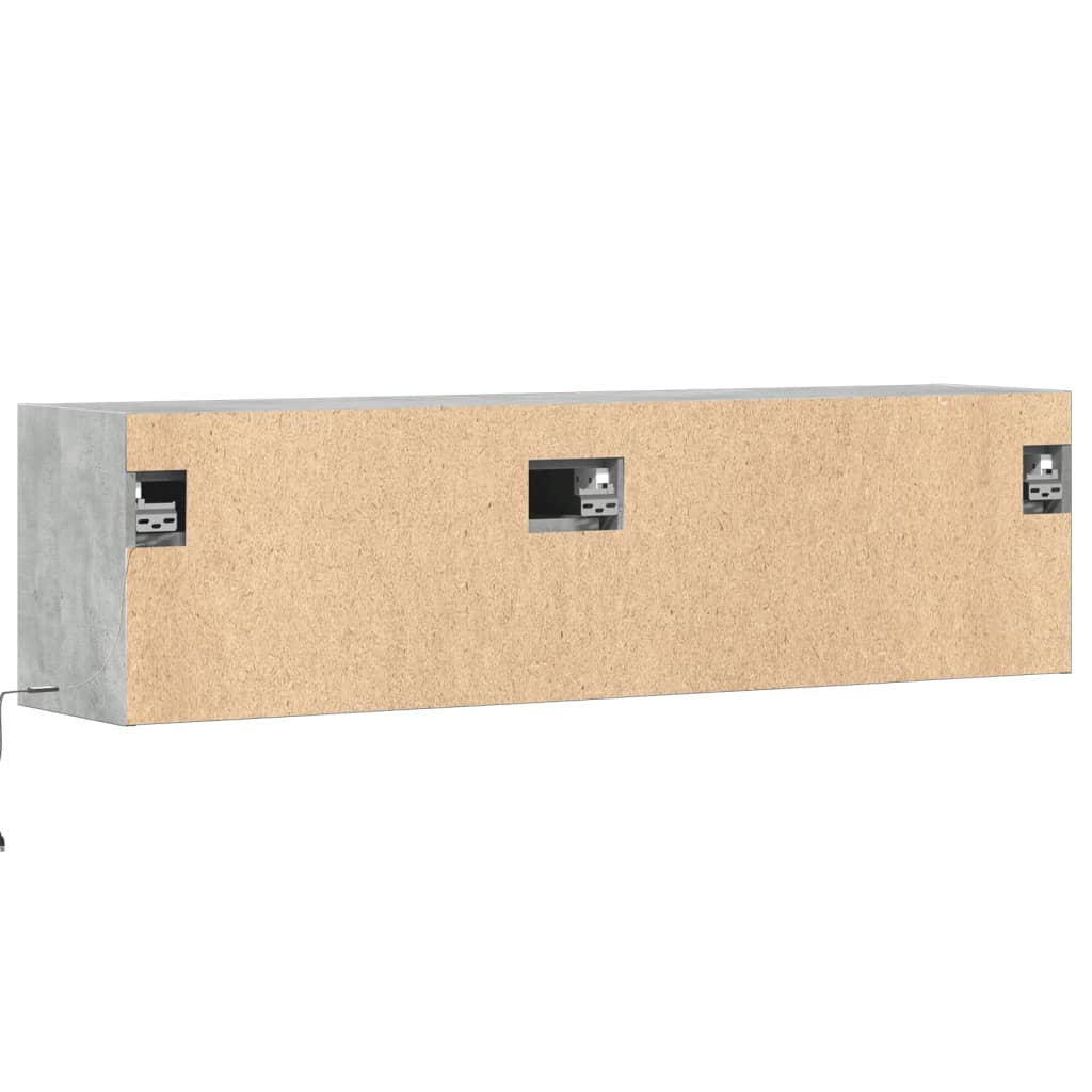 vidaXL TV-Wandschrank mit LED-Beleuchtung Betongrau 140x31x38 cm