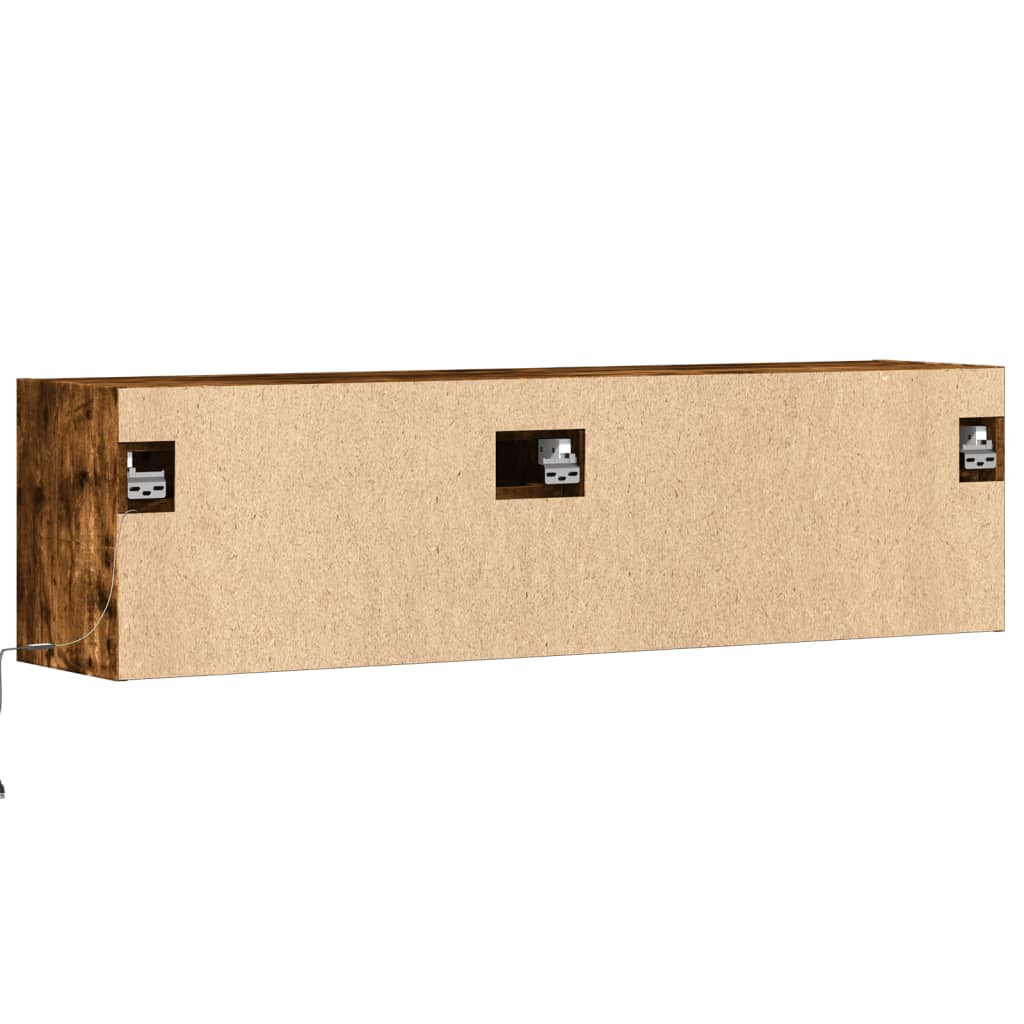 vidaXL TV-Wandschrank mit LED-Beleuchtung Räuchereiche 140x31x38 cm