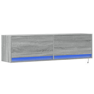 vidaXL TV-Wandschrank mit LED-Beleuchtung Grau Sonoma 140x31x38 cm