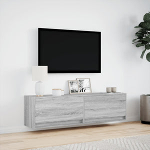 vidaXL TV-Wandschrank mit LED-Beleuchtung Grau Sonoma 140x31x38 cm