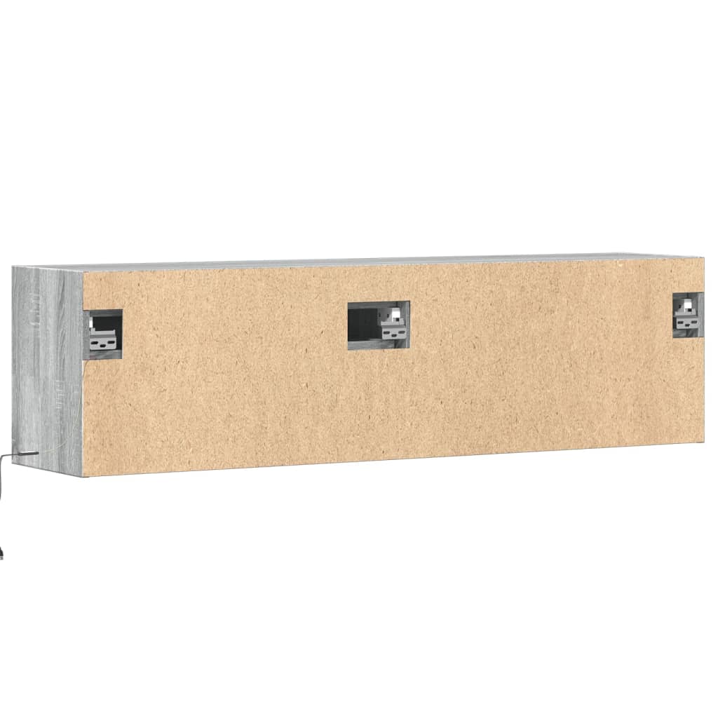 vidaXL TV-Wandschrank mit LED-Beleuchtung Grau Sonoma 140x31x38 cm