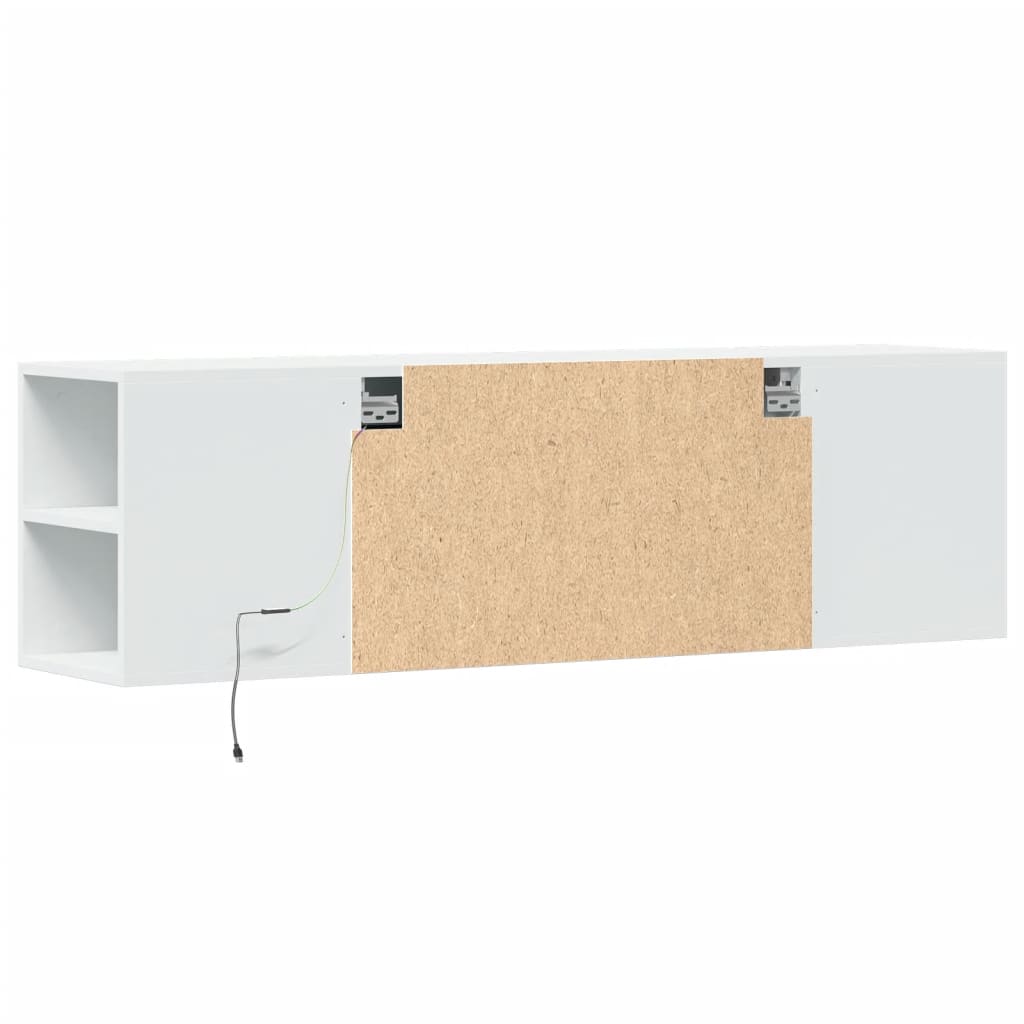 vidaXL TV-Wandschrank mit LED-Beleuchtung Weiß 135x31x39,5 cm