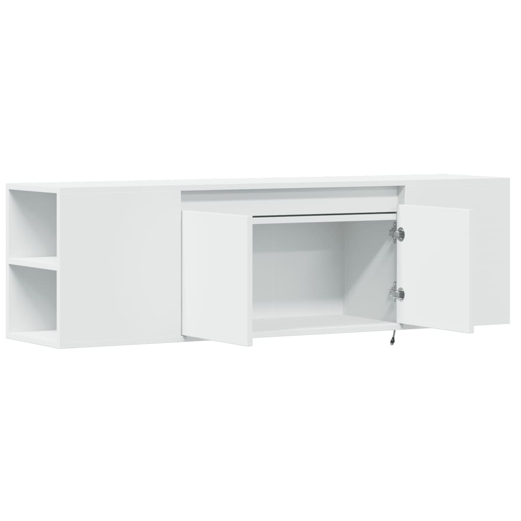 vidaXL TV-Wandschrank mit LED-Beleuchtung Weiß 135x31x39,5 cm