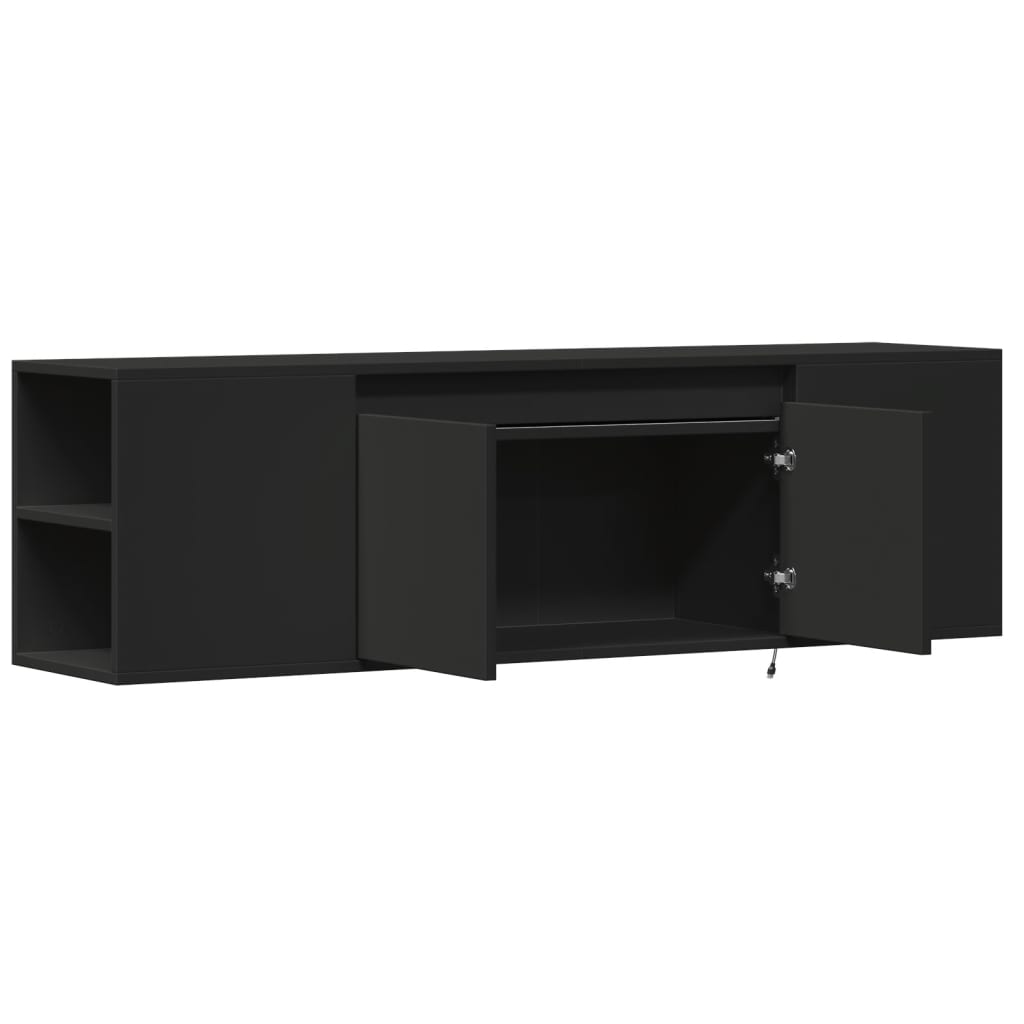 vidaXL TV-Wandschrank mit LED-Beleuchtung Schwarz 135x31x39,5 cm