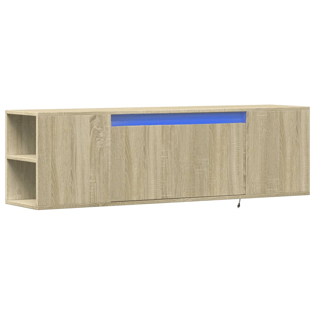 vidaXL TV-Wandschrank mit LED-Beleuchtung Sonoma-Eiche 135x31x39,5 cm