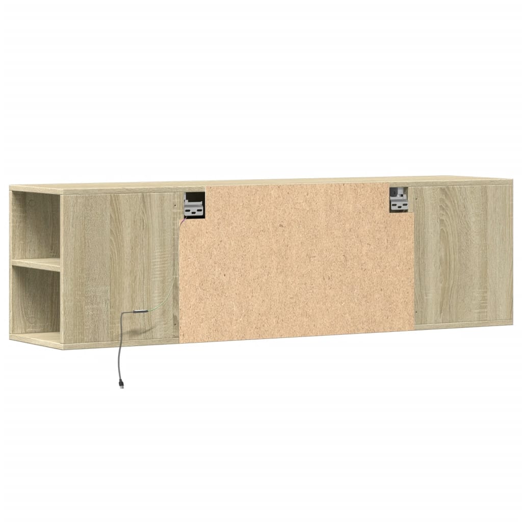 vidaXL TV-Wandschrank mit LED-Beleuchtung Sonoma-Eiche 135x31x39,5 cm