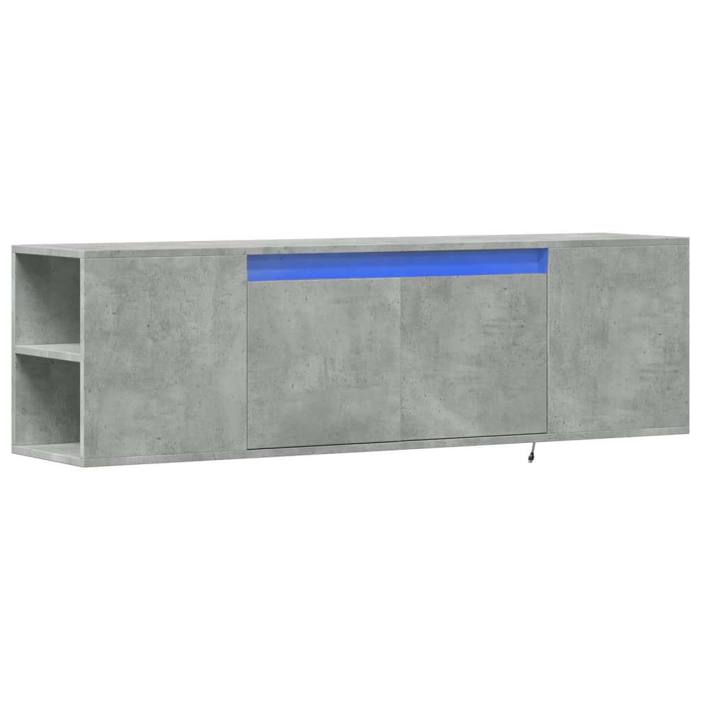 vidaXL TV-Wandschrank mit LED-Beleuchtung Betongrau 135x31x39,5 cm