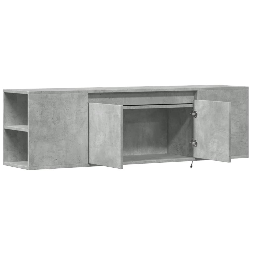 vidaXL TV-Wandschrank mit LED-Beleuchtung Betongrau 135x31x39,5 cm