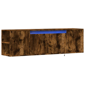 vidaXL TV-Wandschrank mit LED-Beleuchtung Räuchereiche 135x31x39,5 cm