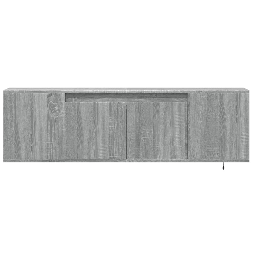 vidaXL TV-Wandschrank mit LED-Beleuchtung Grau Sonoma 135x31x39,5 cm