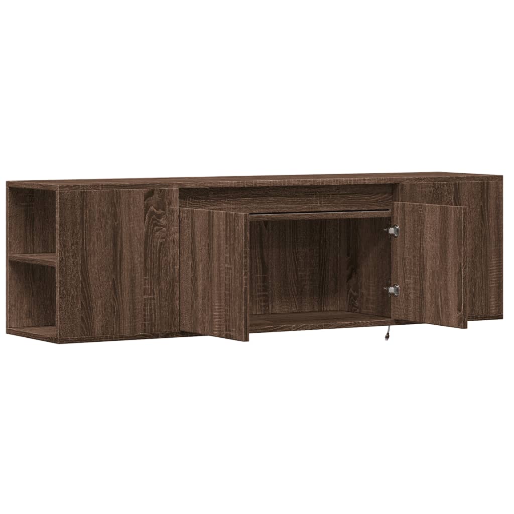 vidaXL TV-Wandschrank mit LED-Beleuchtung Eichen-Optik 135x31x39,5 cm