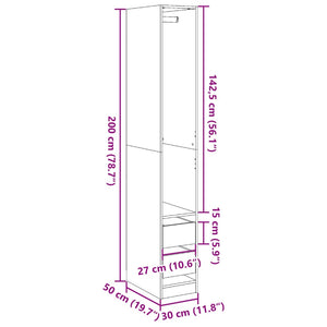 vidaXL Kleiderschrank Altholz-Optik 30x50x200 cm Holzwerkstoff