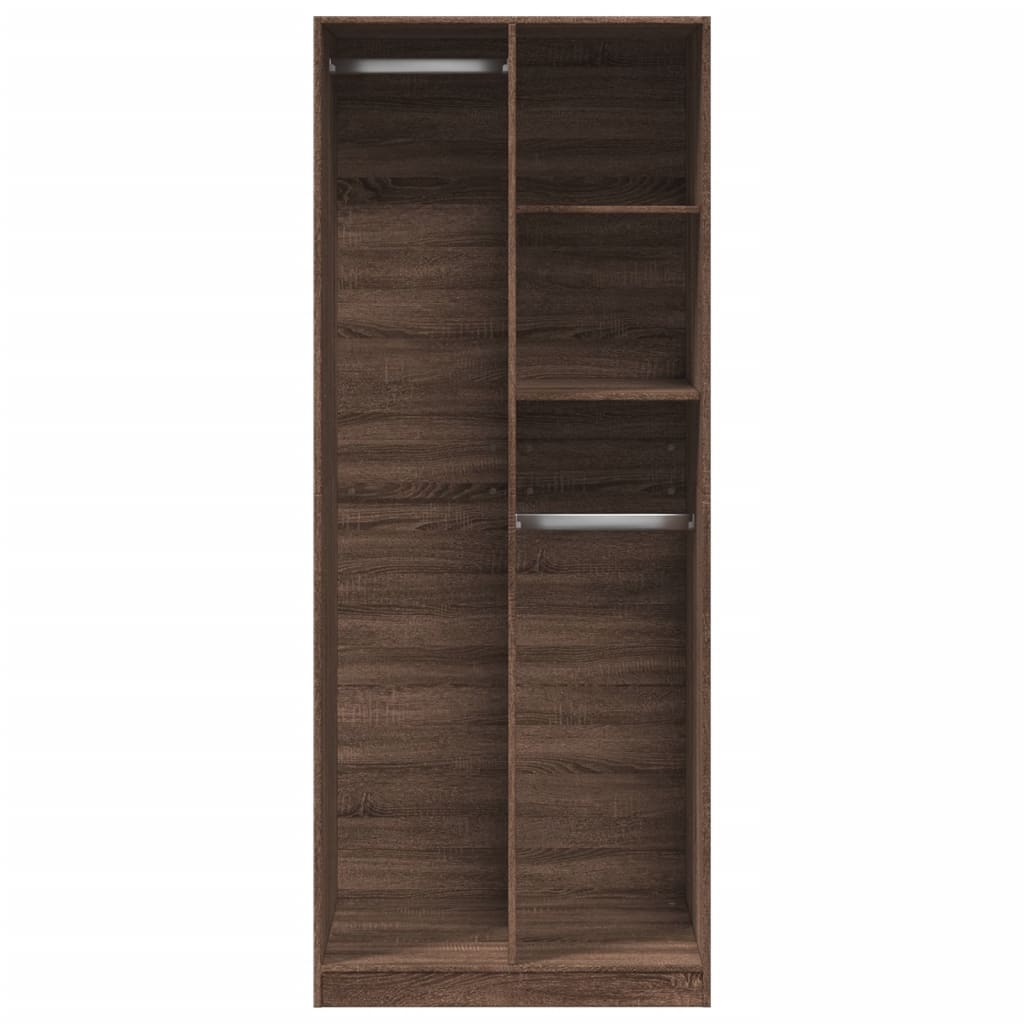 Kleiderschrank Braun Eichen-Optik 80x50x200 cm Holzwerkstoff