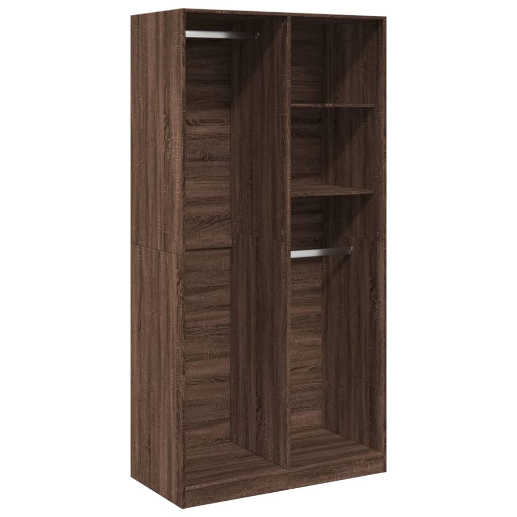 vidaXL Kleiderschrank Braun Eiche-Optik 100x50x200 cm Holzwerkstoff