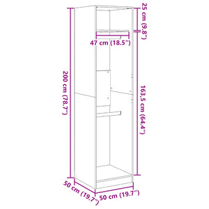 vidaXL Kleiderschrank Altholz-Optik 50x50x200 cm Holzwerkstoff