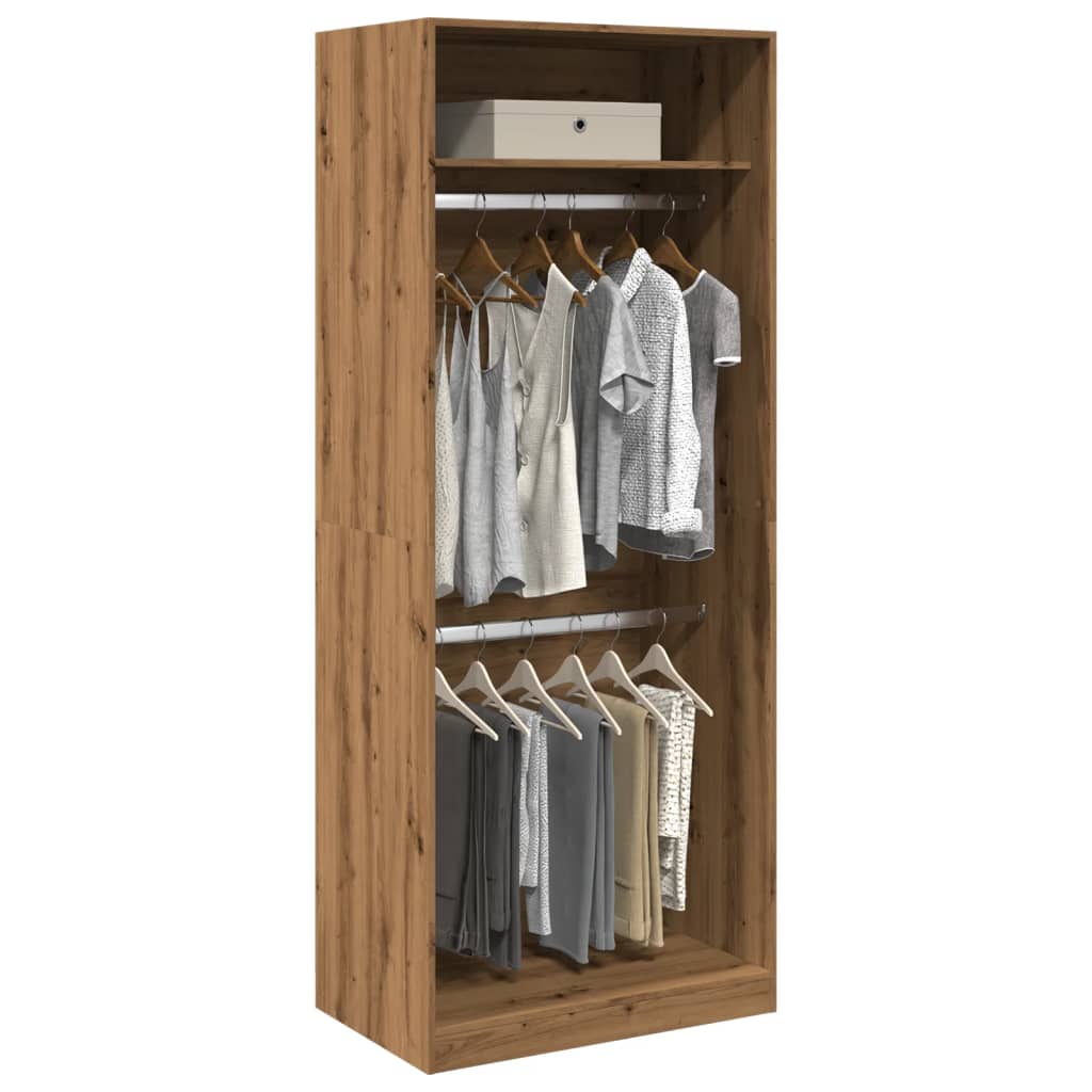 vidaXL Kleiderschrank Artisan-Eiche 80x50x200 cm Holzwerkstoff