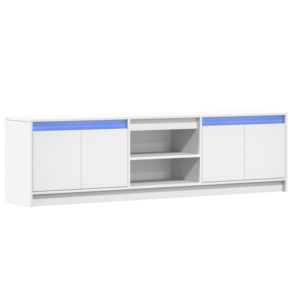 vidaXL TV-Schrank mit LED-Beleuchtung Weiß 180x34x50 cm Holzwerkstoff