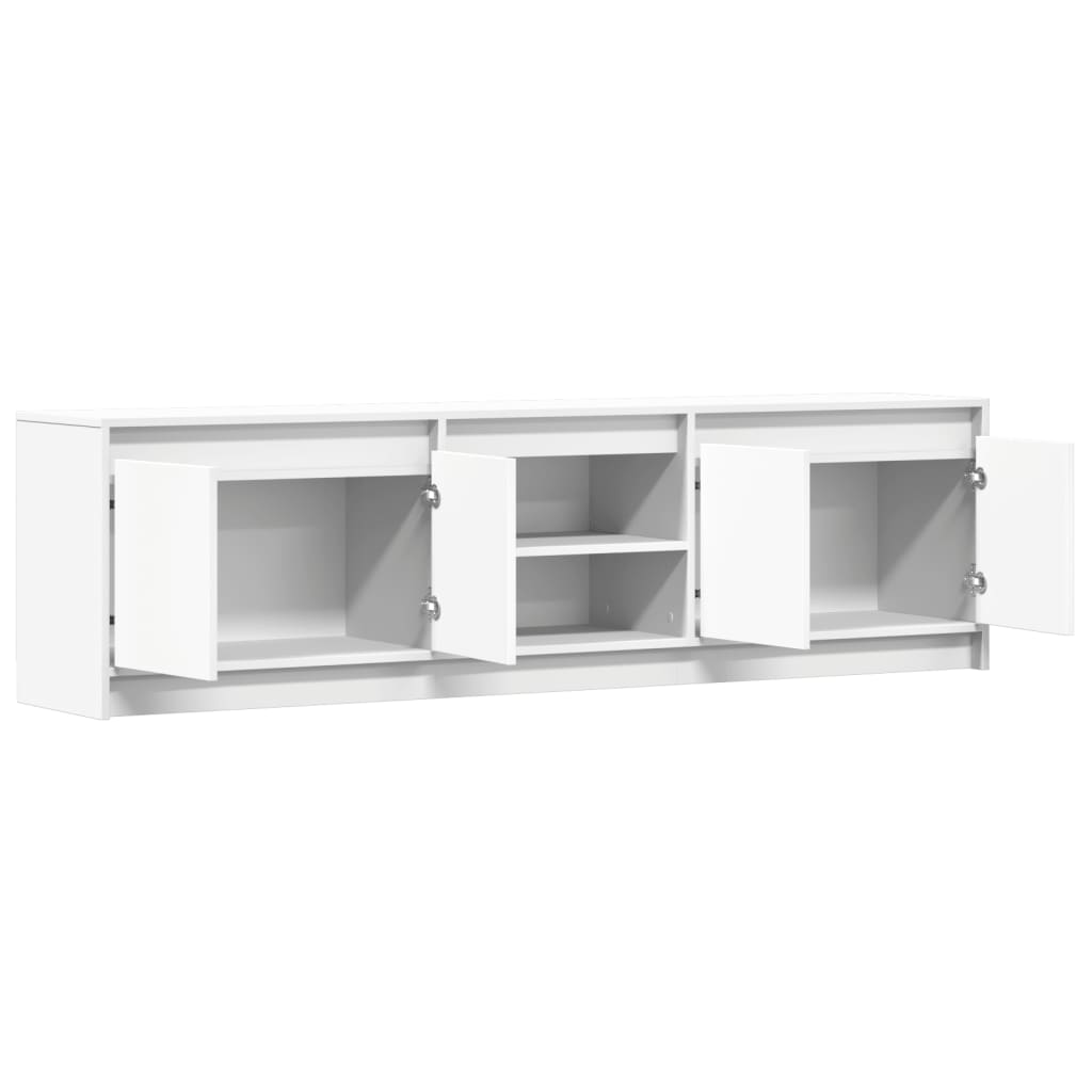 vidaXL TV-Schrank mit LED-Beleuchtung Weiß 180x34x50 cm Holzwerkstoff