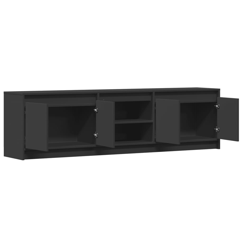 vidaXL TV-Schrank mit LED-Beleuchtung Schwarz 180x34x50 cm