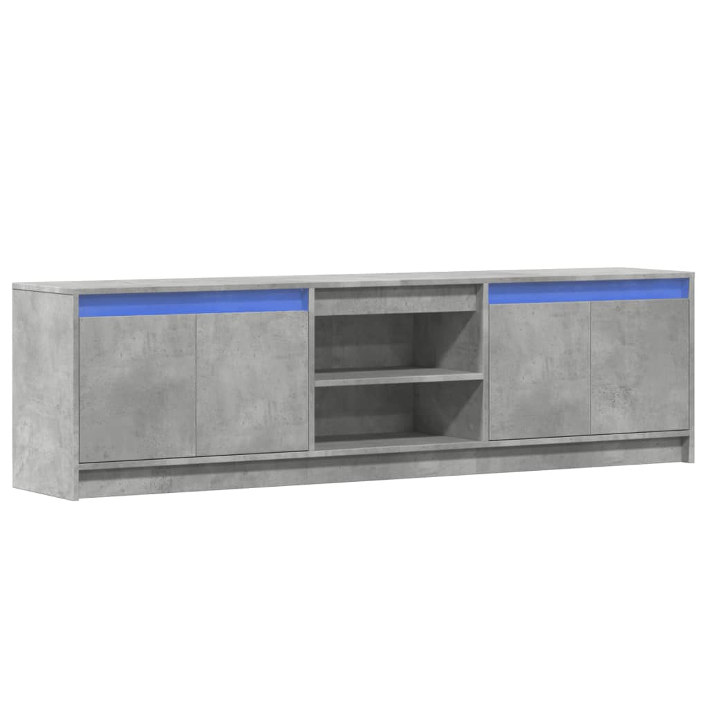 vidaXL TV-Schrank mit LED-Beleuchtung Betongrau 180x34x50 cm