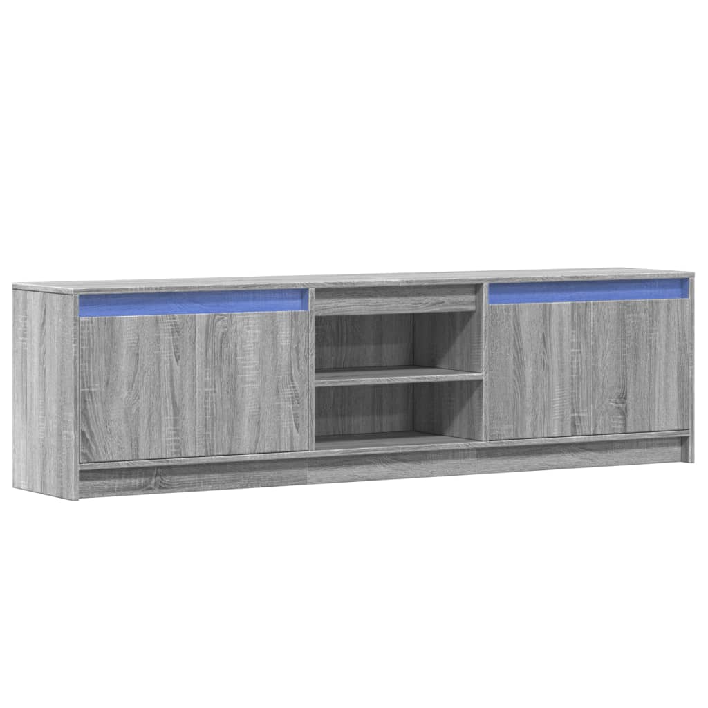 vidaXL TV-Schrank mit LED-Beleuchtung Grau Sonoma 180x34x50 cm