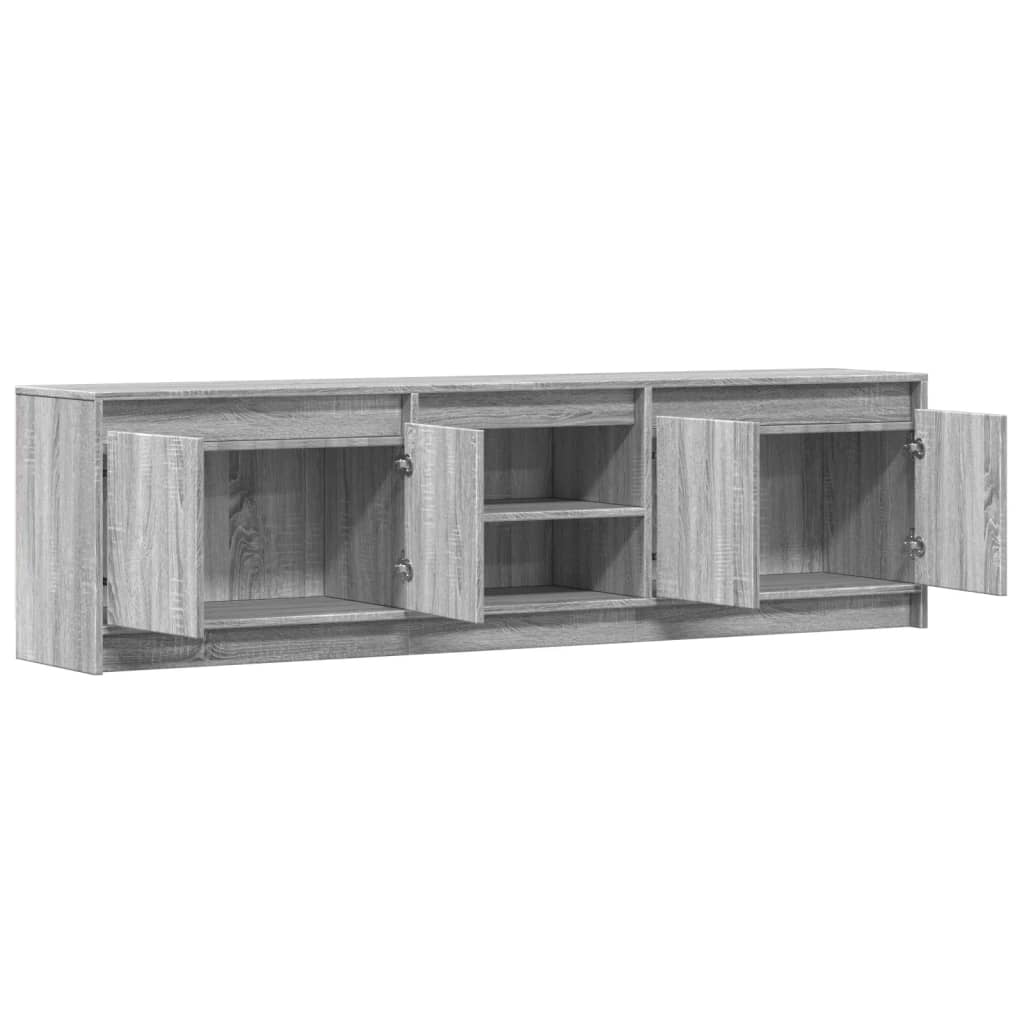 vidaXL TV-Schrank mit LED-Beleuchtung Grau Sonoma 180x34x50 cm