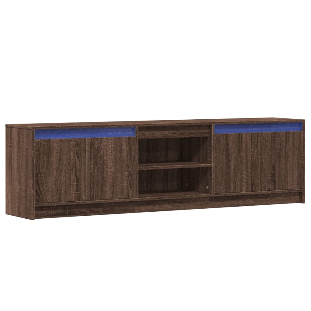 vidaXL TV-Schrank mit LED-Beleuchtung Braun Eichen-Optik 180x34x50 cm