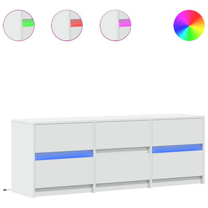 vidaXL TV-Schrank mit LED-Beleuchtung Weiß 140x34x50 cm Holzwerkstoff