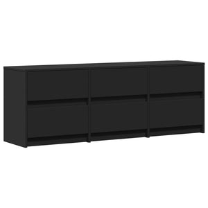 vidaXL TV-Schrank mit LED-Beleuchtung Schwarz 140x34x50 cm