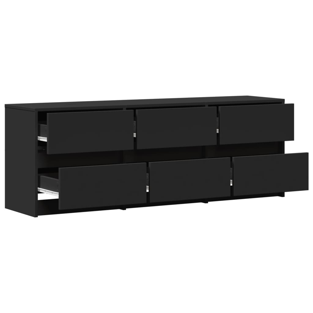 vidaXL TV-Schrank mit LED-Beleuchtung Schwarz 140x34x50 cm