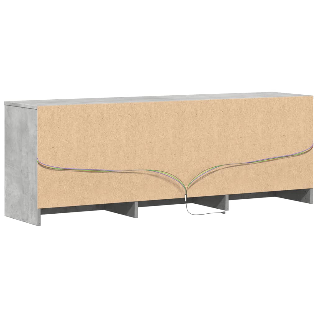 vidaXL TV-Schrank mit LED-Beleuchtung Betongrau 140x34x50 cm