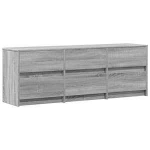 vidaXL TV-Schrank mit LED-Beleuchtung Grau Sonoma 140x34x50 cm