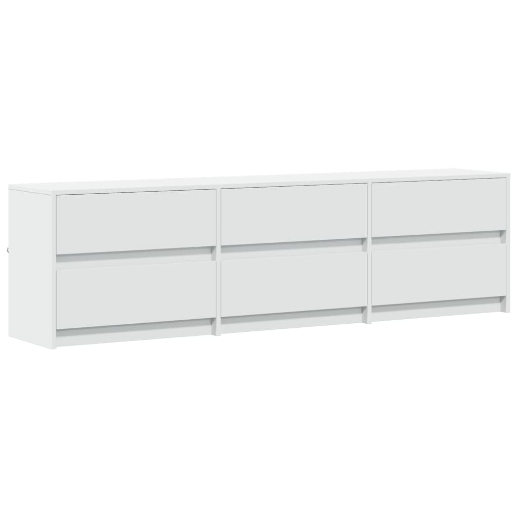 vidaXL TV-Schrank mit LED-Beleuchtung Weiß 180x34x50 cm Holzwerkstoff