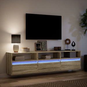 vidaXL TV-Wandschrank mit LED Sonoma-Eiche 180x31x45 cm