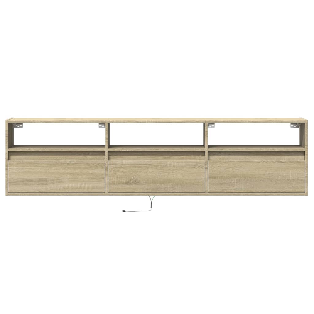 vidaXL TV-Wandschrank mit LED Sonoma-Eiche 180x31x45 cm