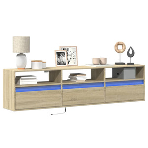 vidaXL TV-Wandschrank mit LED Sonoma-Eiche 180x31x45 cm