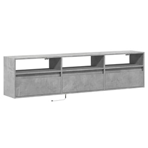 vidaXL TV-Wandschrank mit LED Betongrau 180x31x45 cm