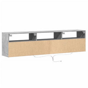 vidaXL TV-Wandschrank mit LED Betongrau 180x31x45 cm