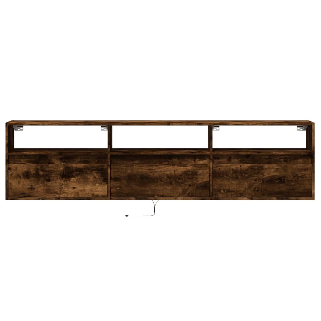 vidaXL TV-Wandschrank mit LED Räuchereiche 180x31x45 cm