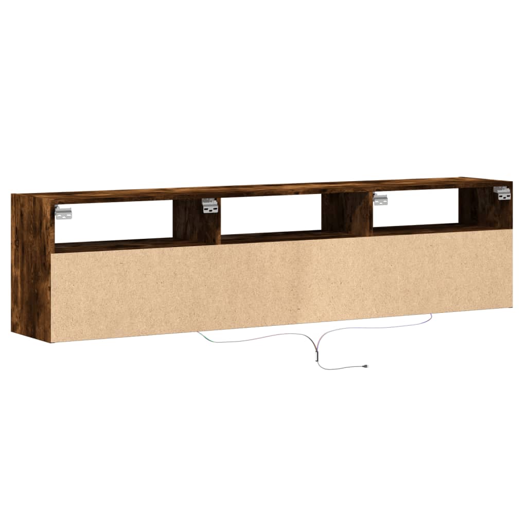 vidaXL TV-Wandschrank mit LED Räuchereiche 180x31x45 cm