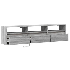 vidaXL TV-Wandschrank mit LED Grau Sonoma 180x31x45 cm