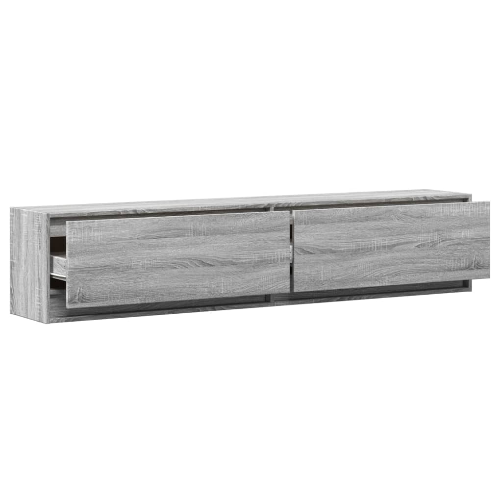 vidaXL TV-Wandschrank mit LED Grau Sonoma 180x31x38 cm