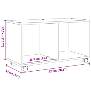 Rollschrank Betongrau 72x33x42,5 cm Holzwerkstoff