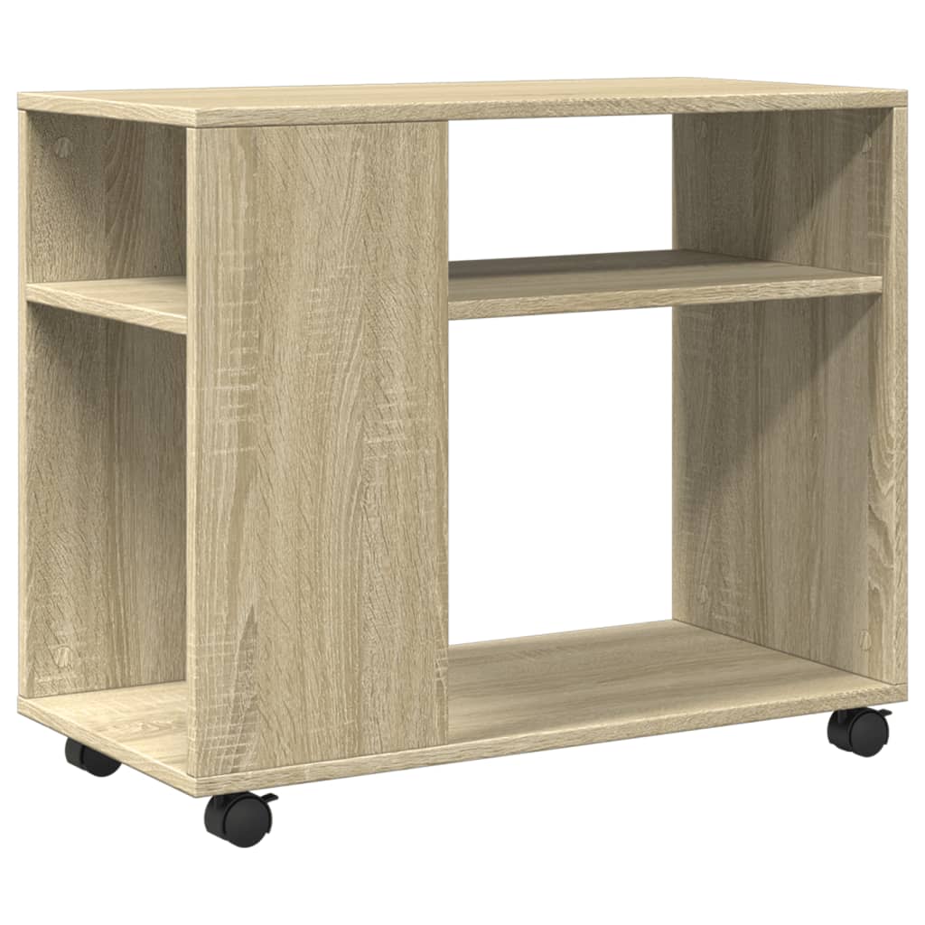 vidaXL Beistelltisch mit Rollen Sonoma Eiche 70x35x60 cm Holzwerkstoff