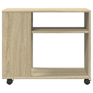 vidaXL Beistelltisch mit Rollen Sonoma Eiche 70x35x60 cm Holzwerkstoff