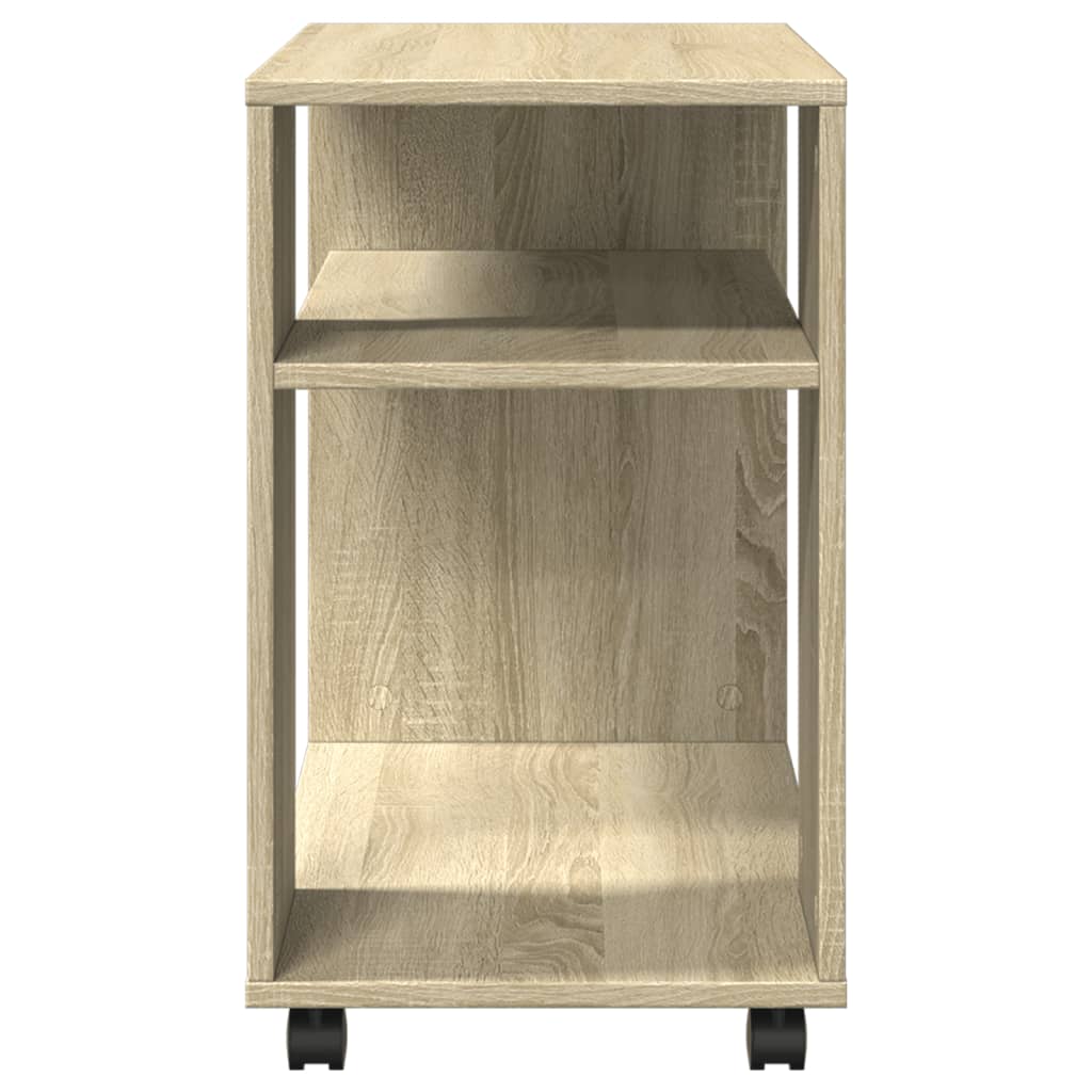 vidaXL Beistelltisch mit Rollen Sonoma Eiche 70x35x60 cm Holzwerkstoff