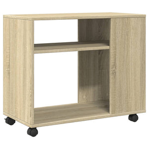 vidaXL Beistelltisch mit Rollen Sonoma Eiche 70x35x60 cm Holzwerkstoff