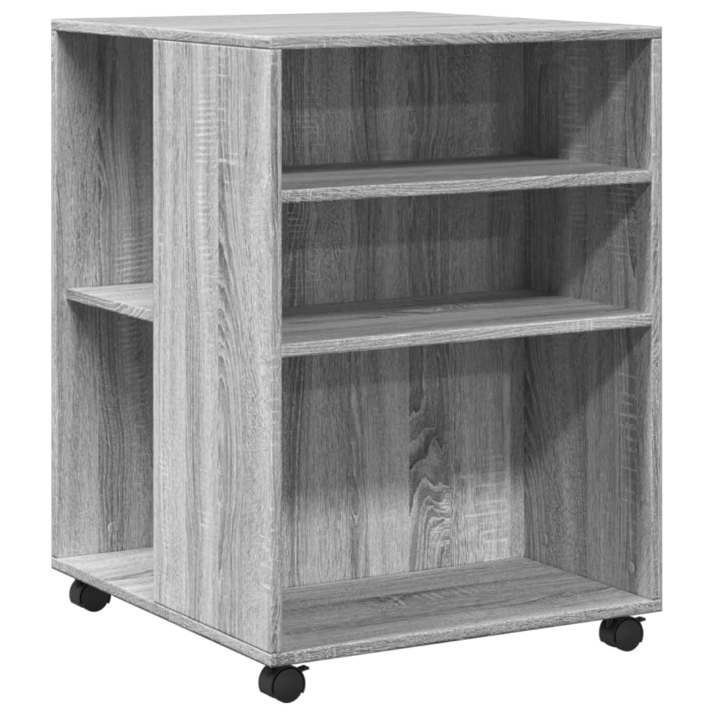 vidaXL Beistelltisch mit Rollen Grau Sonoma 55x60x78 cm Holzwerkstoff