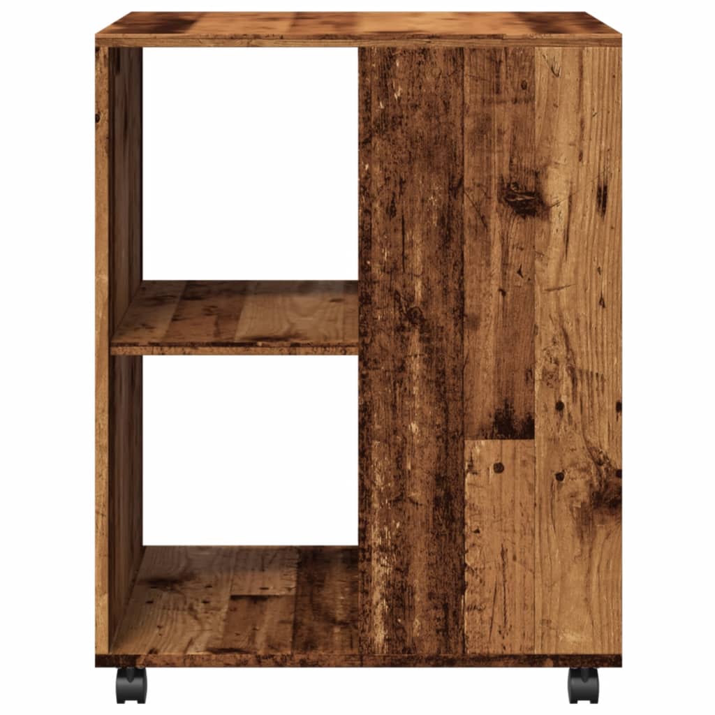 Beistelltisch mit Rollen Altholz-Optik 55x60x78cm Holzwerkstoff