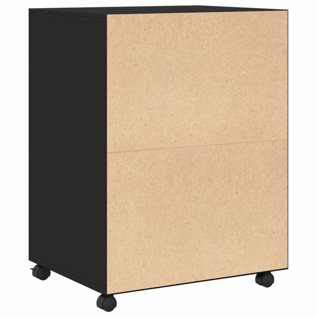 Rollschrank Schwarz 60x48x81 cm Holzwerkstoff Stilecasa